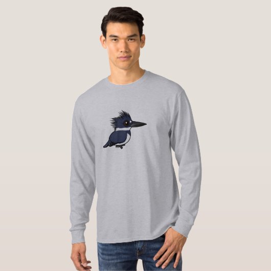 Birdorable Belted Kingfisher (mannelijk) T-shirt (Voorkant volledig)