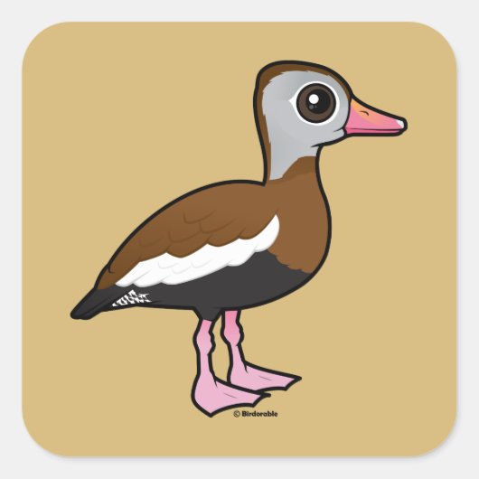 Birdorable Black-bellied Whistling Duck Vierkante Sticker (Voorkant)