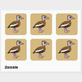 Birdorable Black-bellied Whistling Duck Vierkante Sticker (Vel)