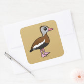 Birdorable Black-bellied Whistling Duck Vierkante Sticker (Envelop)