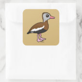 Birdorable Black-bellied Whistling Duck Vierkante Sticker (Tas)