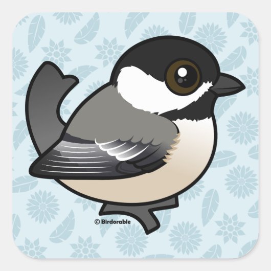 Birdorable Black-capped Chickadee Vierkante Sticker (Voorkant)