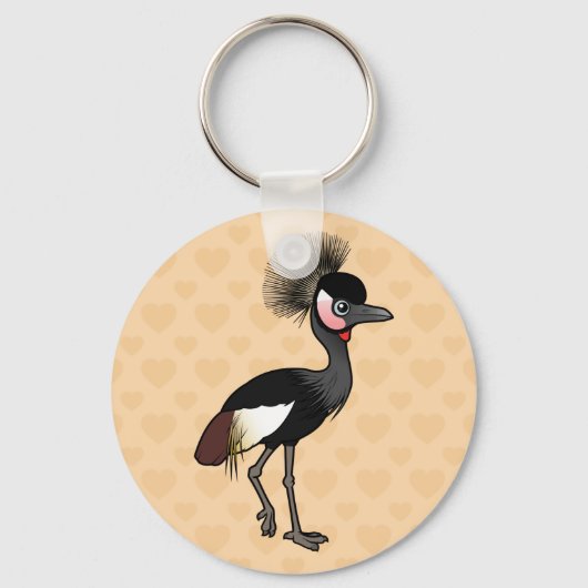 Birdorable Black Crowned-Crane Sleutelhanger (Voorkant)