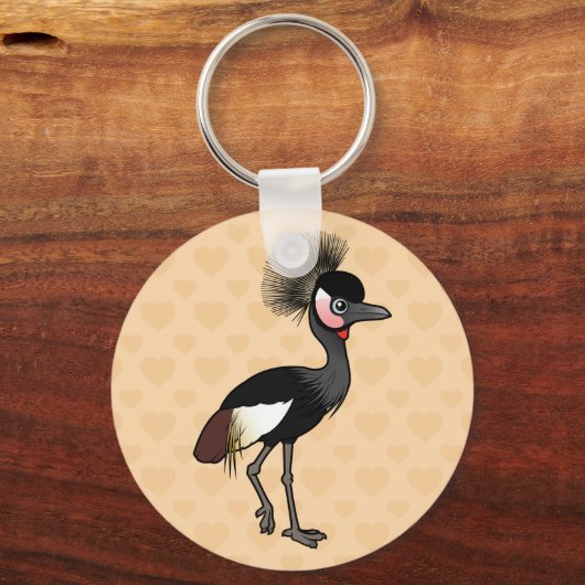 Birdorable Black Crowned-Crane Sleutelhanger (Voorkant)