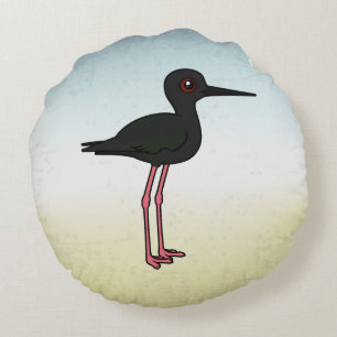 Birdorable Black Stilt Rond Kussen