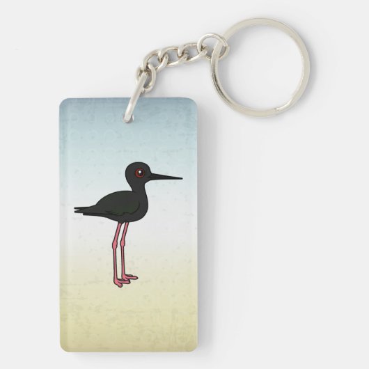 Birdorable Black Stilt Sleutelhanger (achterkant)