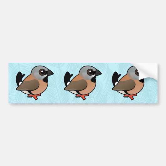 Birdorable Black-throated Finch Bumpersticker (Voorkant)