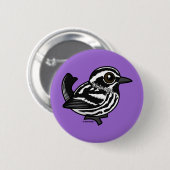 Birdorable Black & White Warbler Ronde Button 5,7 Cm (Voorkant /achterkant)