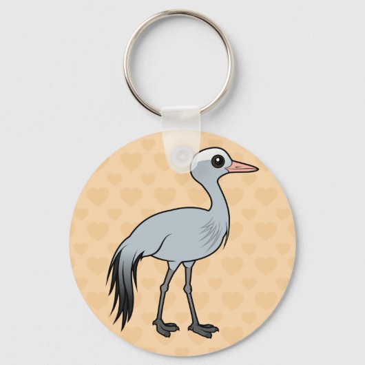 Birdorable Blue Crane Sleutelhanger (Voorkant)