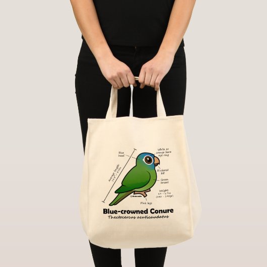 Birdorable Blue-crowned Conure Statistics Tote Bag (Voorkant (product))
