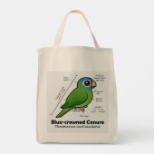 Birdorable Blue-crowned Conure Statistics Tote Bag (Achterkant)