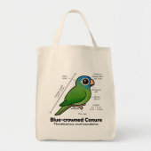 Birdorable Blue-crowned Conure Statistics Tote Bag (Voorkant)