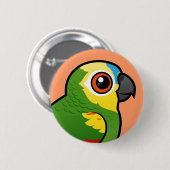 Birdorable Blue-fronted Parrot Ronde Button 5,7 Cm (Voorkant /achterkant)