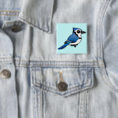 Birdorable Blue Jay Vierkante Button 5,1 Cm (In situ)