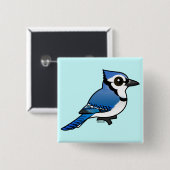 Birdorable Blue Jay Vierkante Button 5,1 Cm (Voorkant /achterkant)