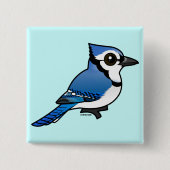 Birdorable Blue Jay Vierkante Button 5,1 Cm (Voorkant)