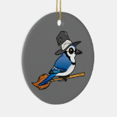 Birdorable Blue Jay Witch Halloween Keramisch Ornament (Rechts)