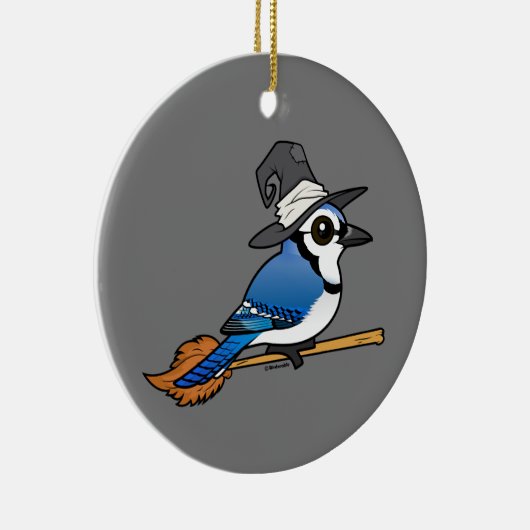 Birdorable Blue Jay Witch Halloween Keramisch Ornament (Rechts)