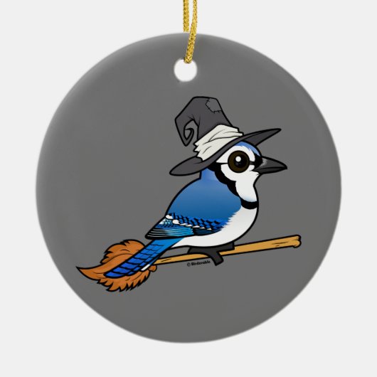 Birdorable Blue Jay Witch Halloween Keramisch Ornament (Voorkant)