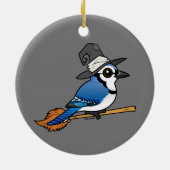 Birdorable Blue Jay Witch Halloween Keramisch Ornament (Achterkant)