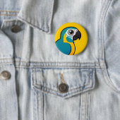 Birdorable Blue-throated Macaw Ronde Button 5,7 Cm (In situ)