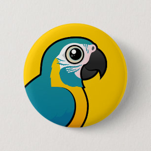 Birdorable Blue-throated Macaw Ronde Button 5,7 Cm