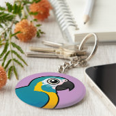 Birdorable Blue-throated Macaw Sleutelhanger (Zijkant)