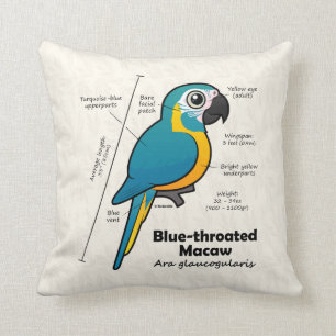 Birdorable Blue-throated Macaw Statistics Kussen