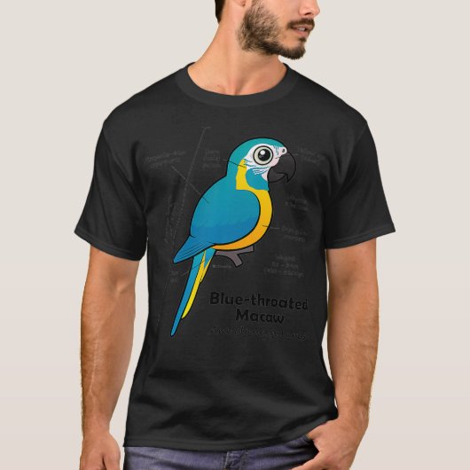Birdorable Blue-throated Macaw Statistics Premium  T-shirt (Voorkant)