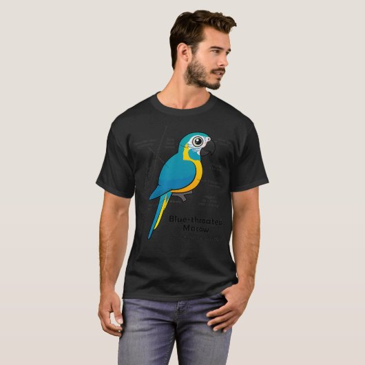 Birdorable Blue-throated Macaw Statistics  T-shirt (Voorkant volledig)