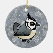 Birdorable Bridled Titmouse Schattige Cartoon Bird Keramisch Ornament (Voorkant)