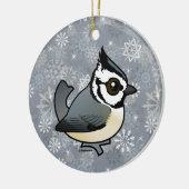 Birdorable Bridled Titmouse Schattige Cartoon Bird Keramisch Ornament (Links)