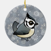 Birdorable Bridled Titmouse Schattige Cartoon Bird Keramisch Ornament (Achterkant)