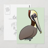 Birdorable Brown Pelican Briefkaart (Voorkant / Achterkant)