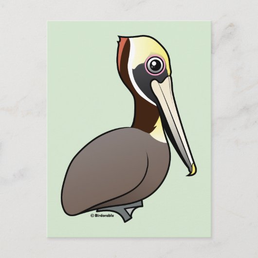 Birdorable Brown Pelican Briefkaart (Voorkant)