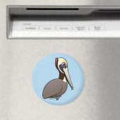 Birdorable Brown Pelican Magneet (Insitu (Vaatwasser))