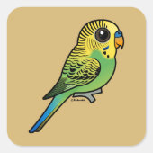 Birdorable Budgerigar Vierkante Sticker (Voorkant)
