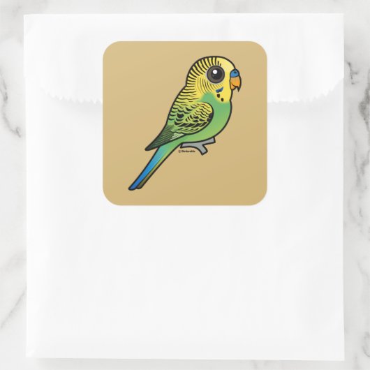 Birdorable Budgerigar Vierkante Sticker (Tas)