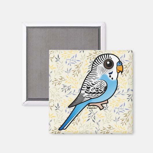 Birdorable Budgie Blue Magneet (Voorkant / Achterkant)