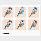 Birdorable Budgie Blue Vierkante Sticker (Vel)