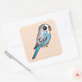 Birdorable Budgie Blue Vierkante Sticker (Envelop)