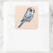 Birdorable Budgie Blue Vierkante Sticker (Tas)