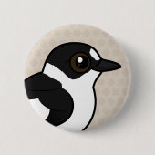 Birdorable Collared Flycatcher Ronde Button 5,7 Cm (Voorkant)