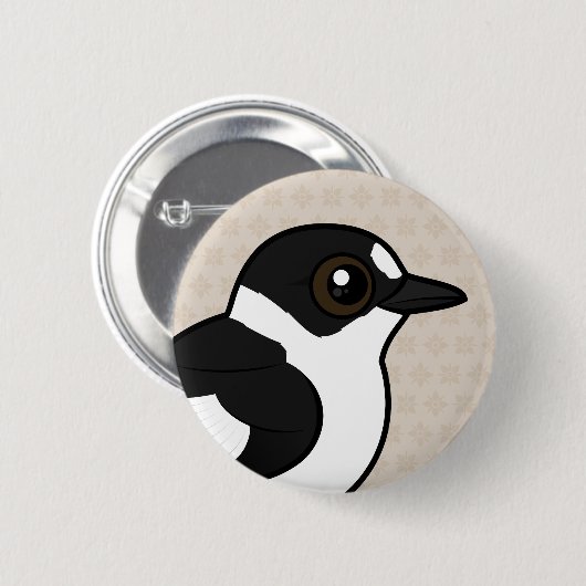 Birdorable Collared Flycatcher Ronde Button 5,7 Cm (Voorkant /achterkant)