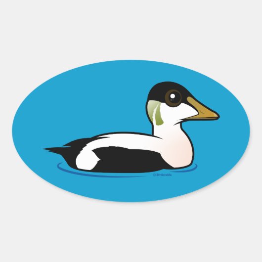 Birdorable Common Eider Ovale Sticker (Voorkant)
