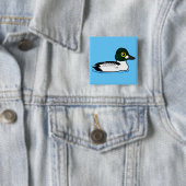 Birdorable Common Goldeneye Vierkante Button 5,1 Cm (In situ)