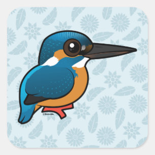 Birdorable Common Kingfisher Vierkante Sticker