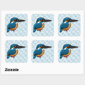 Birdorable Common Kingfisher Vierkante Sticker (Vel)