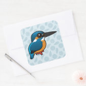 Birdorable Common Kingfisher Vierkante Sticker (Envelop)