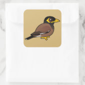 Birdorable Common Mina Vierkante Sticker (Tas)